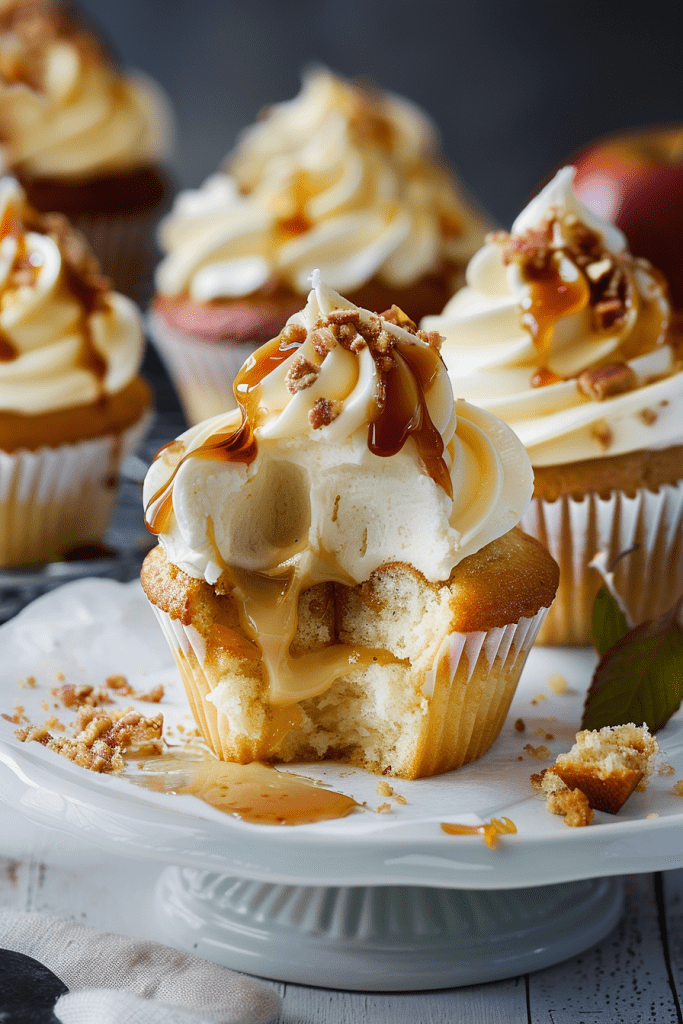 Apple Pie Cupcakes with Salted Caramel Buttercream