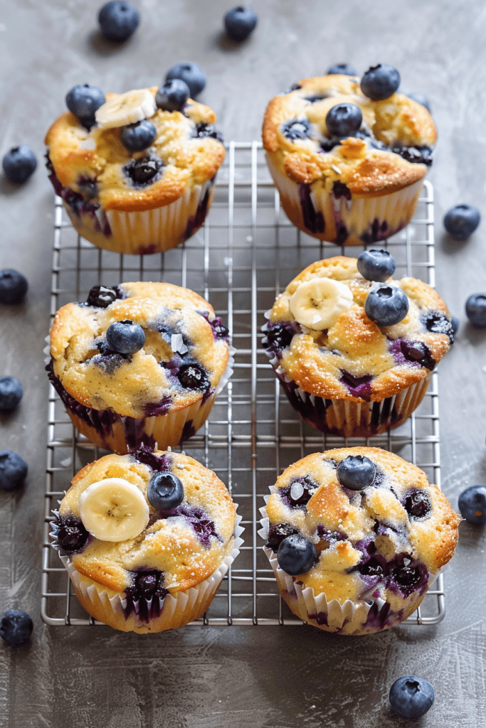 Baking Banana Blueberry Muffins