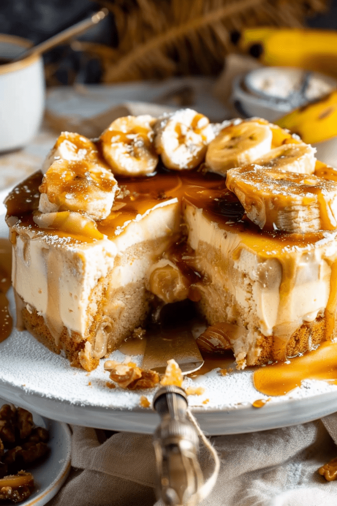 Baking Bananas Foster Cheesecake