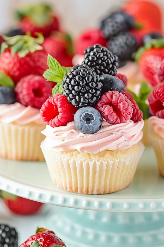 Baking Berries and Cream Cupcakes