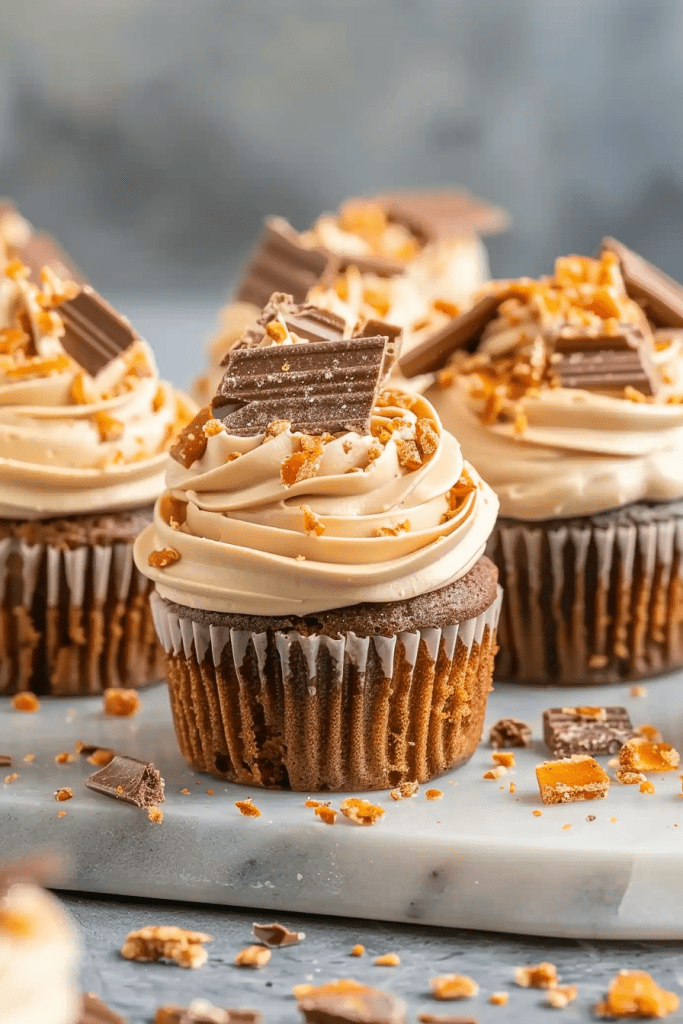 Baking Butterfinger Cupcakes