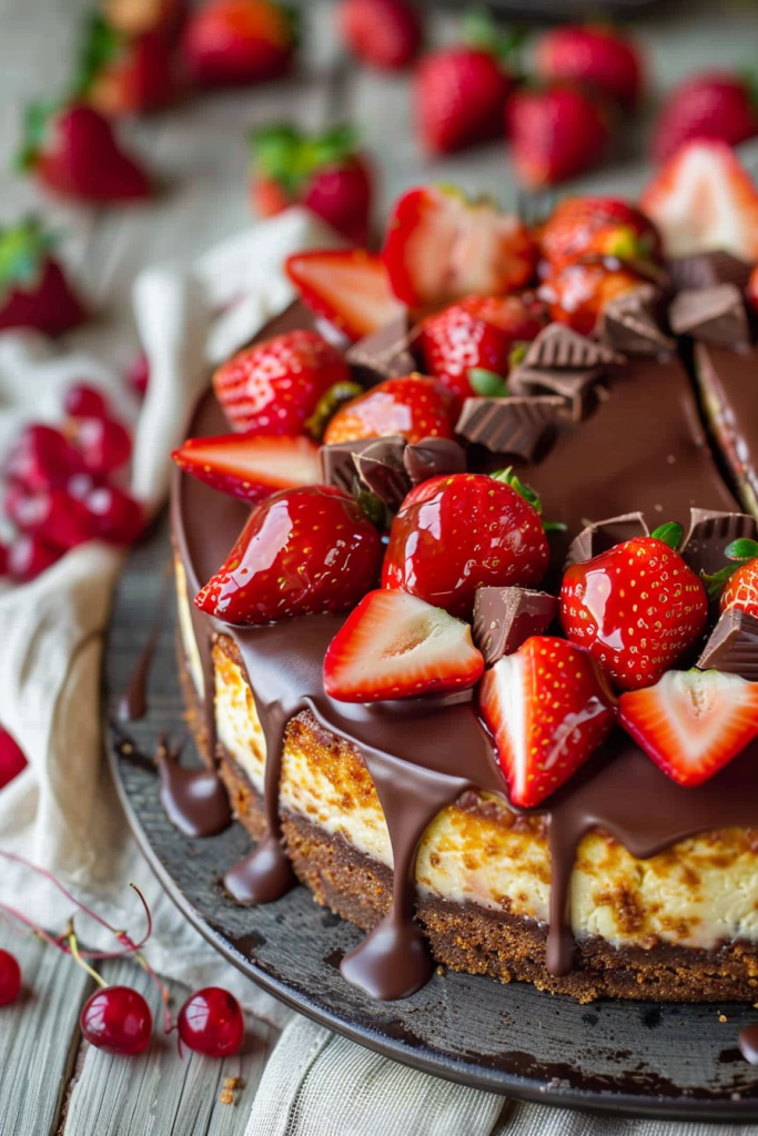 Baking Chocolate Covered Strawberry Cheesecakes