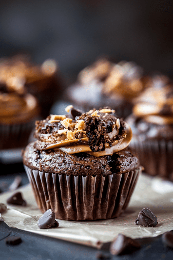 Baking Chocolate Peanut Butter Banana Muffins