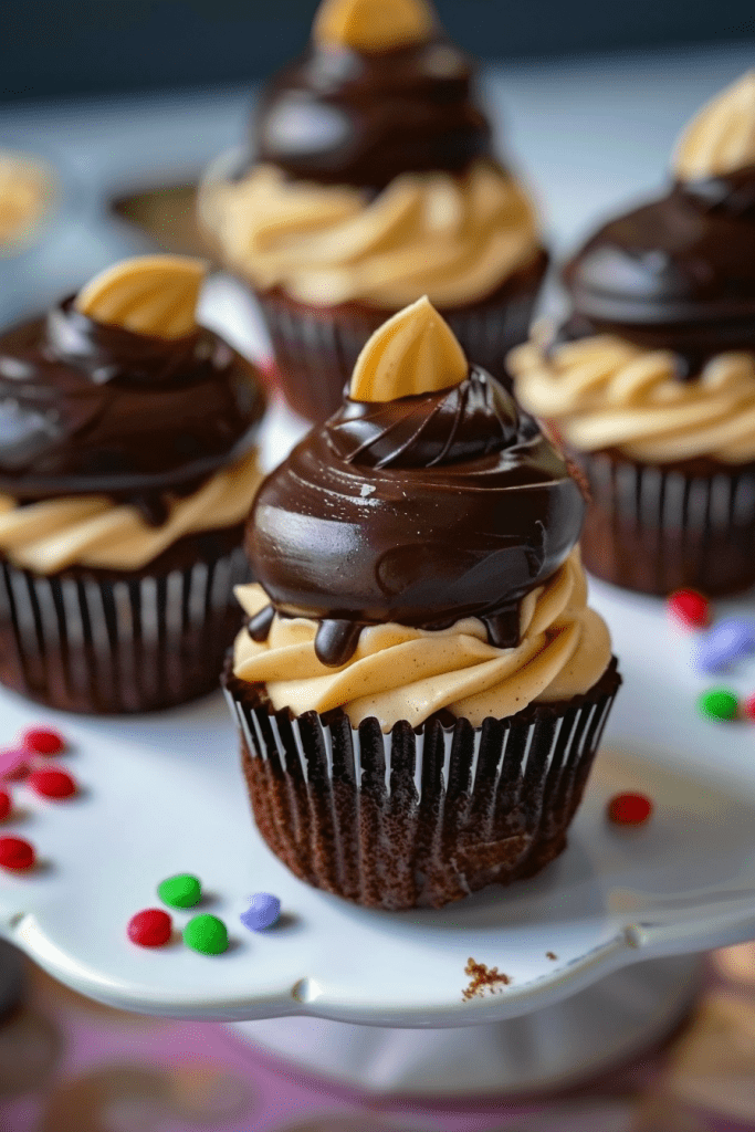 Baking Chocolate Peanut Butter Hi-Hat Cupcakes