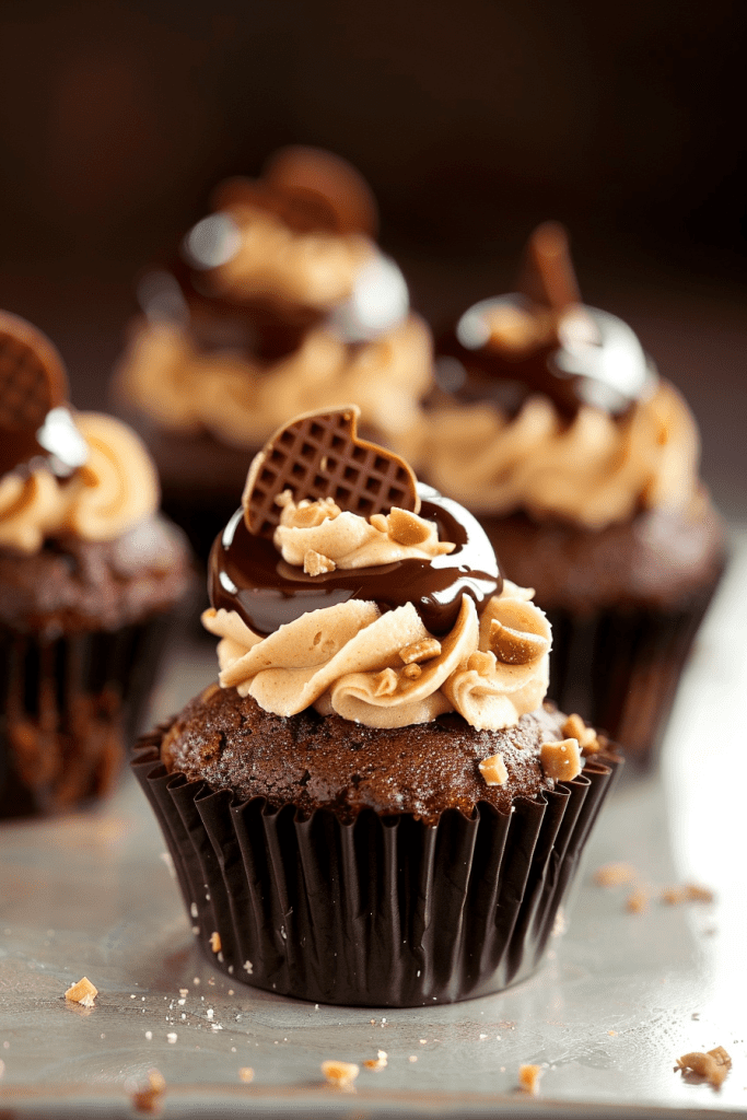 Baking Chocolate Peanut Butter Mini Cupcakes