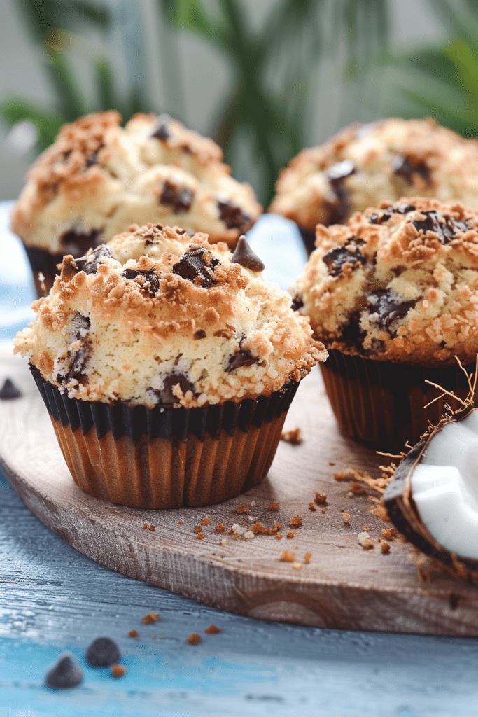 Baking Coconut Chocolate Chip Muffins