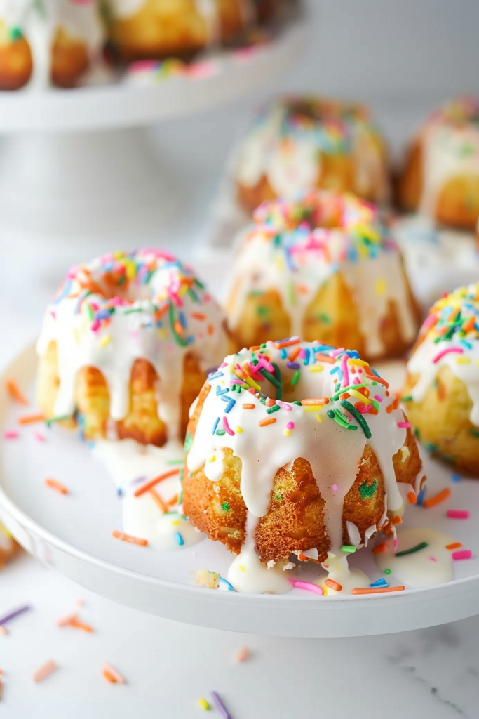 Baking Funfetti Mini Bundt Cake