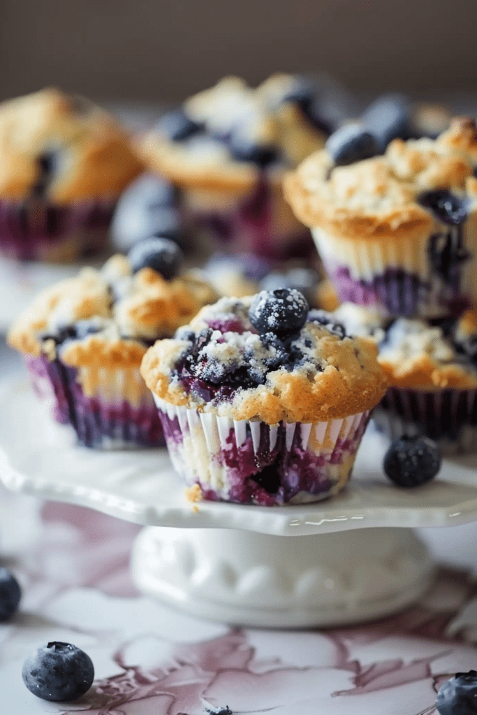 Baking Greek Yogurt Blueberry Muffins