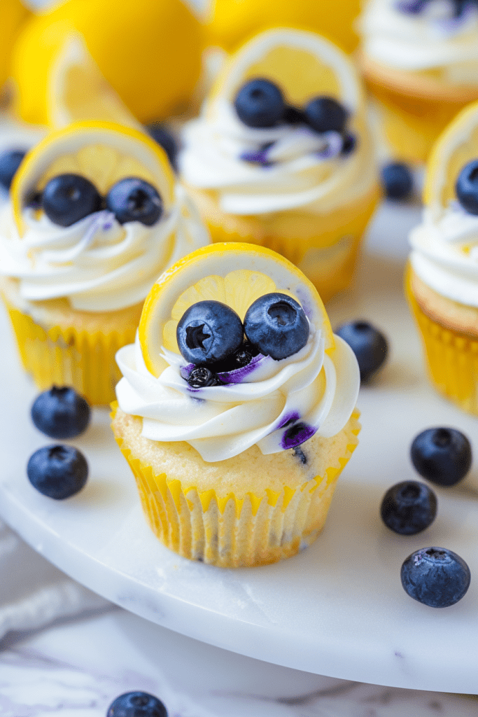 Baking Lemon Blueberry Cupcakes