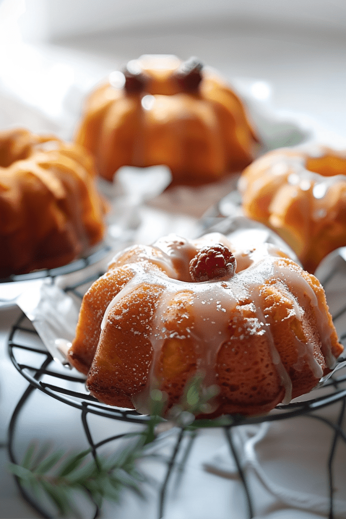 Baking Mini Bundt Rum Cakes