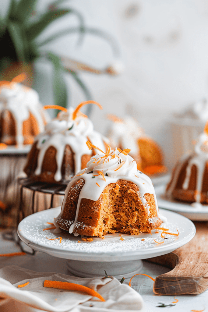 Baking Mini Carrot Bundt Cakes