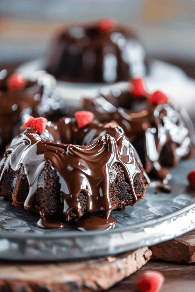 Mini Chocolate Ganache Bundt Cakes