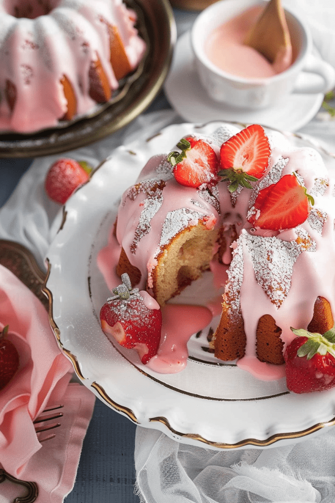 Mini Strawberry Bundt Cake