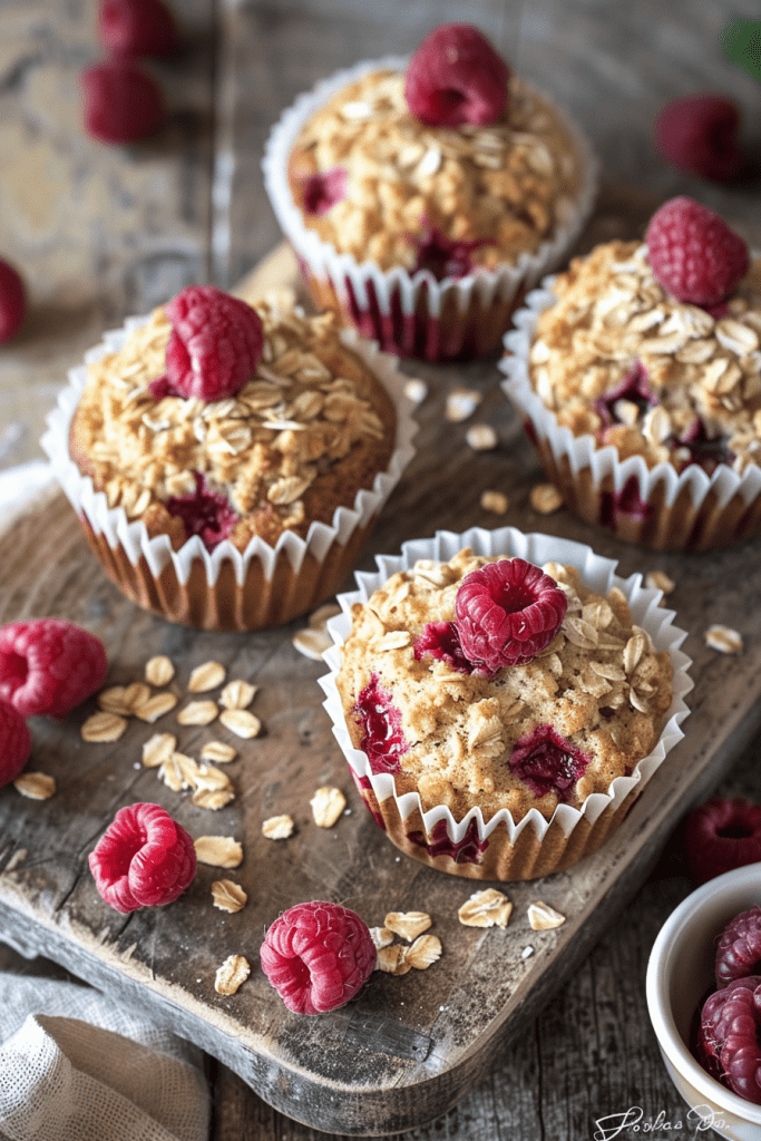 Baking Raspberry Oatmeal Muffins