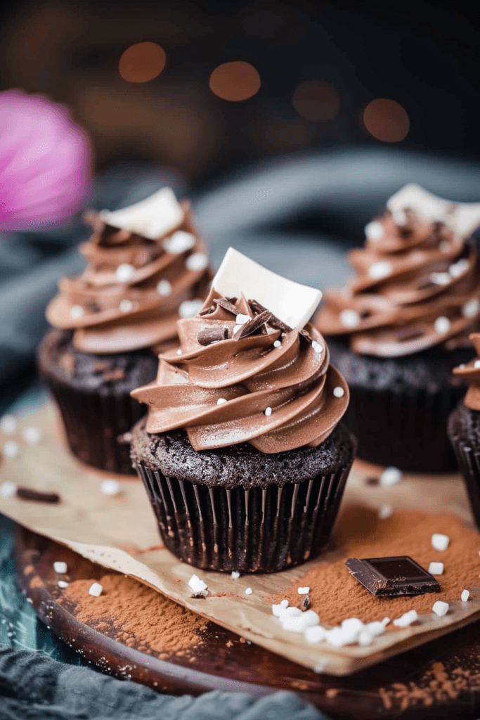 Baking Salted Chocolate Fudge Cupcakes