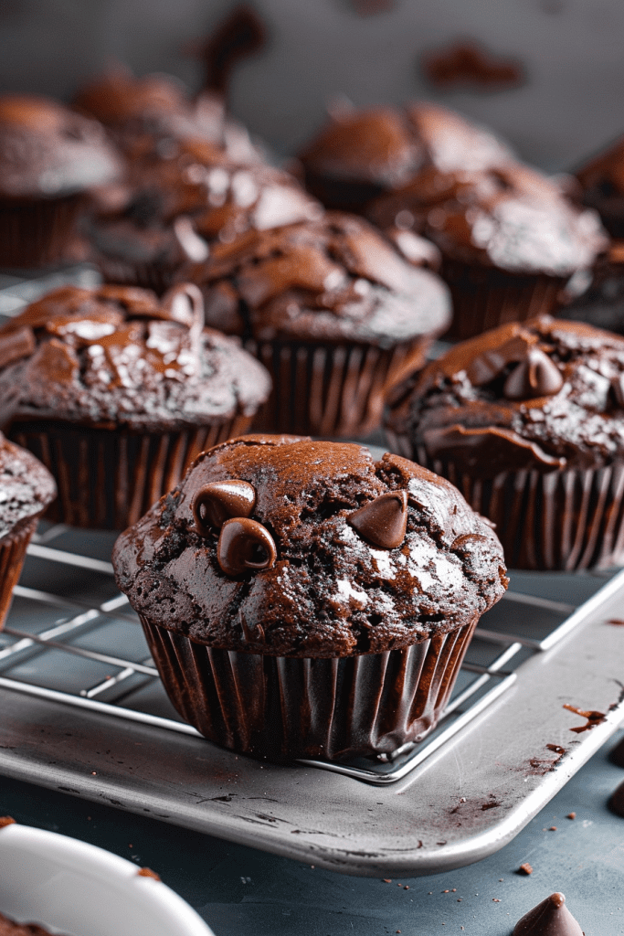 Baking Sour Cream Double Chocolate Muffins