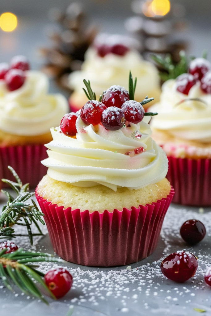 Baking Sparkling Cranberry White Chocolate Cupcakes