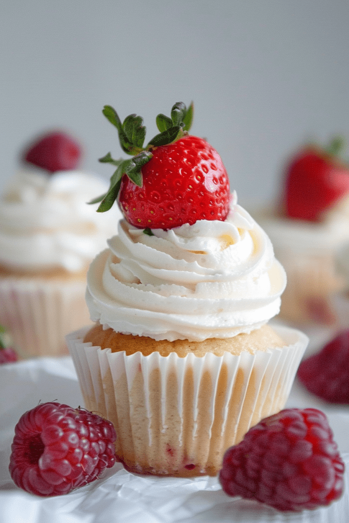 Baking Strawberries and Cream Cupcakes