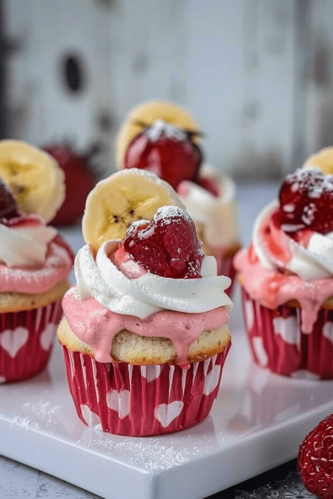 Baking Strawberry Banana Cupcakes