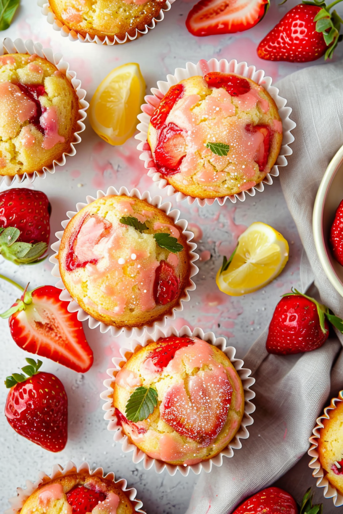 Baking Strawberry Lemon Muffins