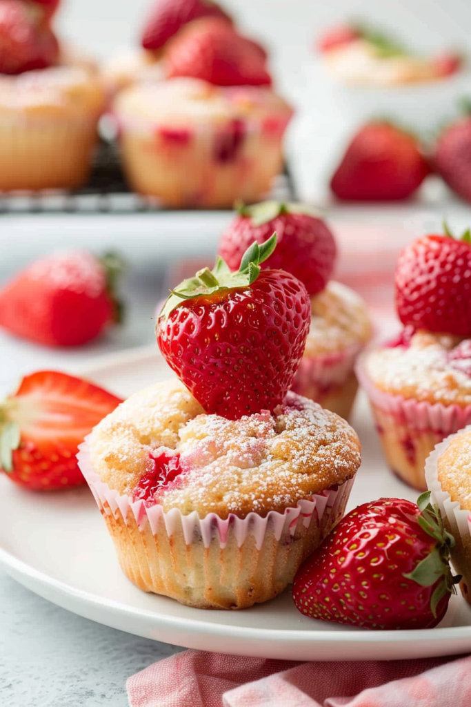 Baking Strawberry Muffins