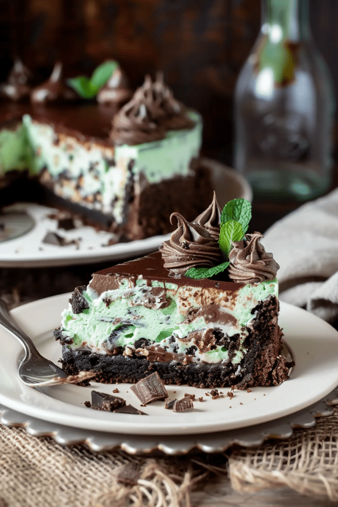 Baking Thin Mint Brownie Cheesecake