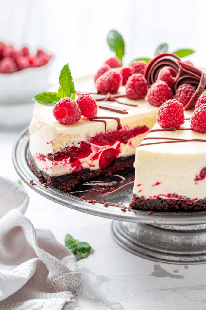 Baking White Chocolate Raspberry Cheesecake