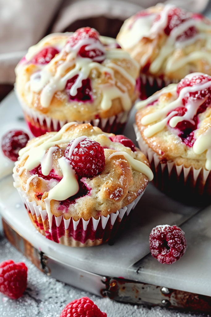 Baking White Chocolate Raspberry Muffins