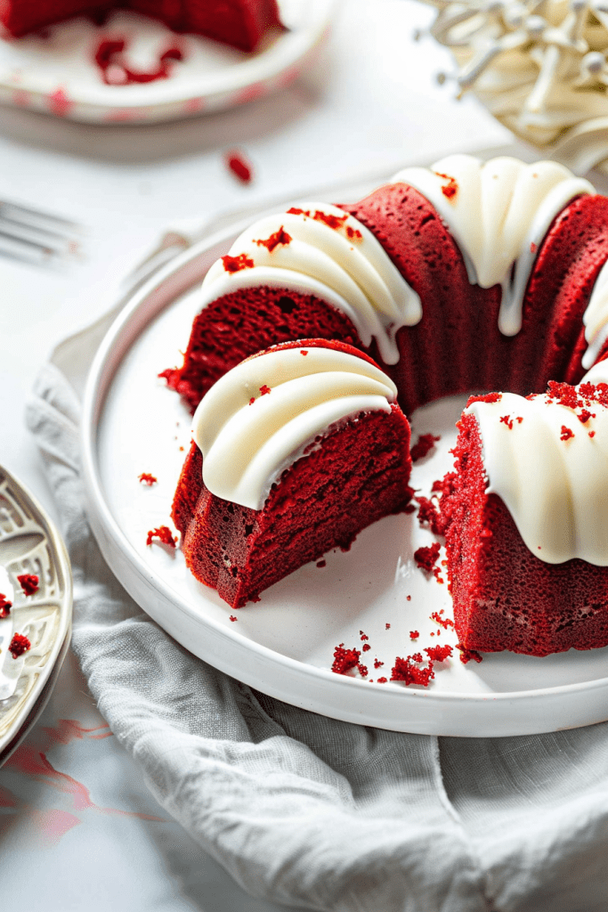 Baking the Mini Red Velvet Bundt Cakes