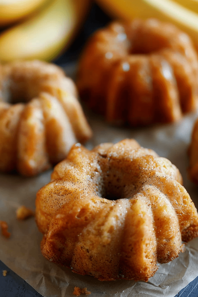 Banana Mini Bundt Cakes