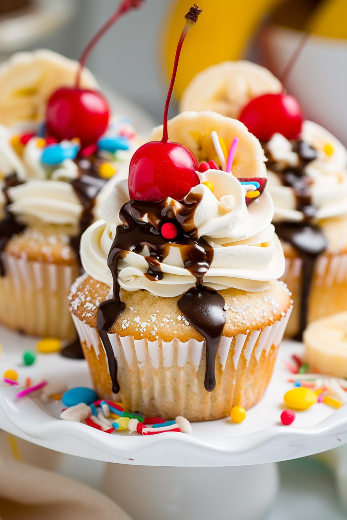 Banana Split Cupcakes