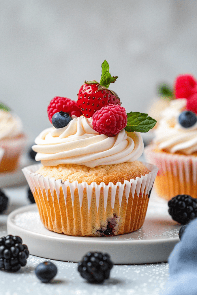 Berries and Cream Cupcake