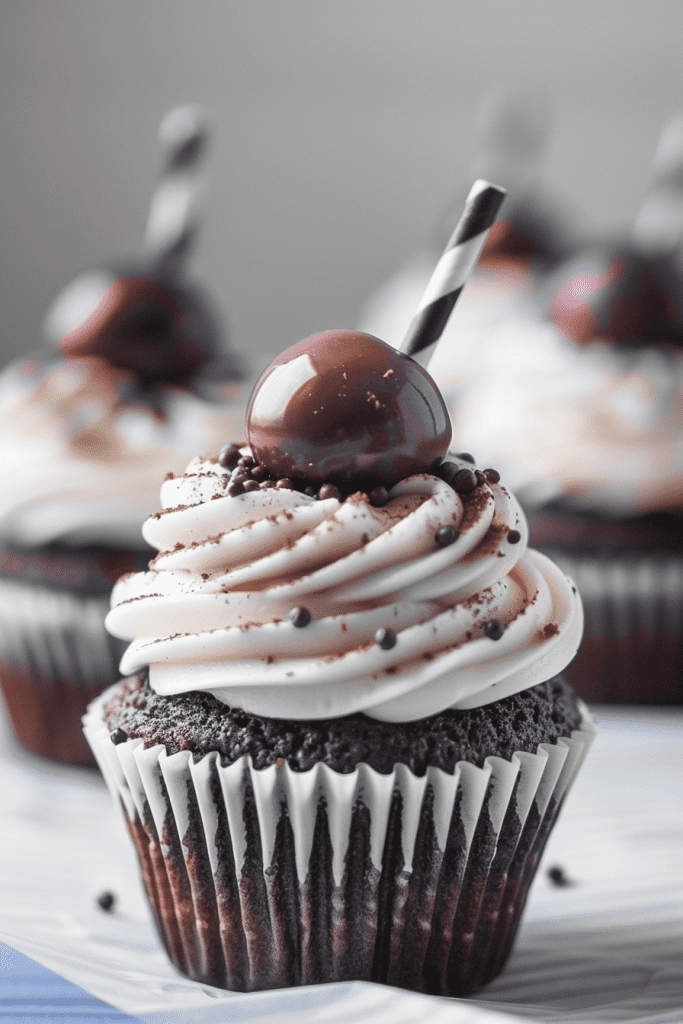 Black and White Malt Shoppe Cupcakes Recipe