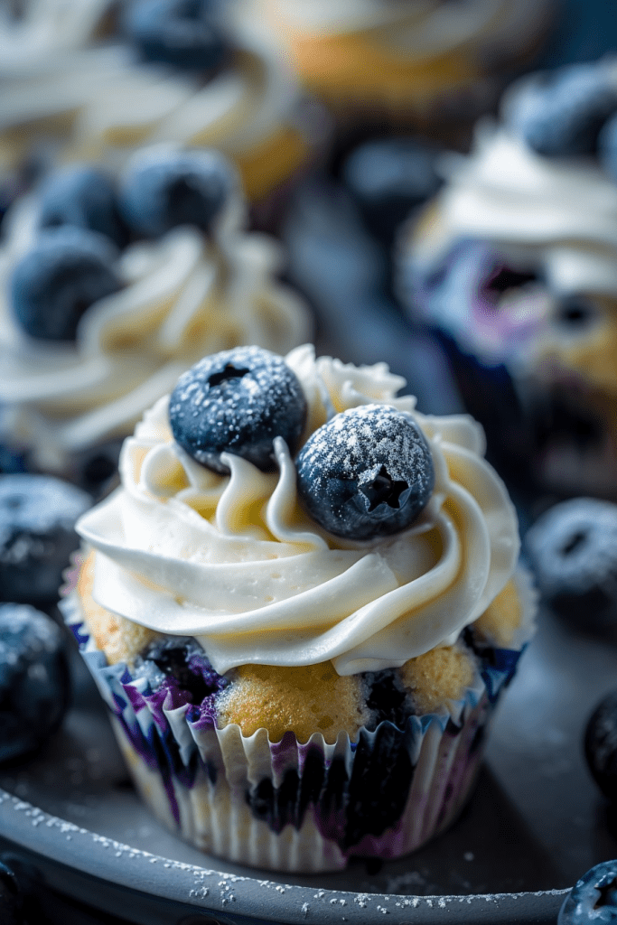 Blueberries n Cream Cupcake