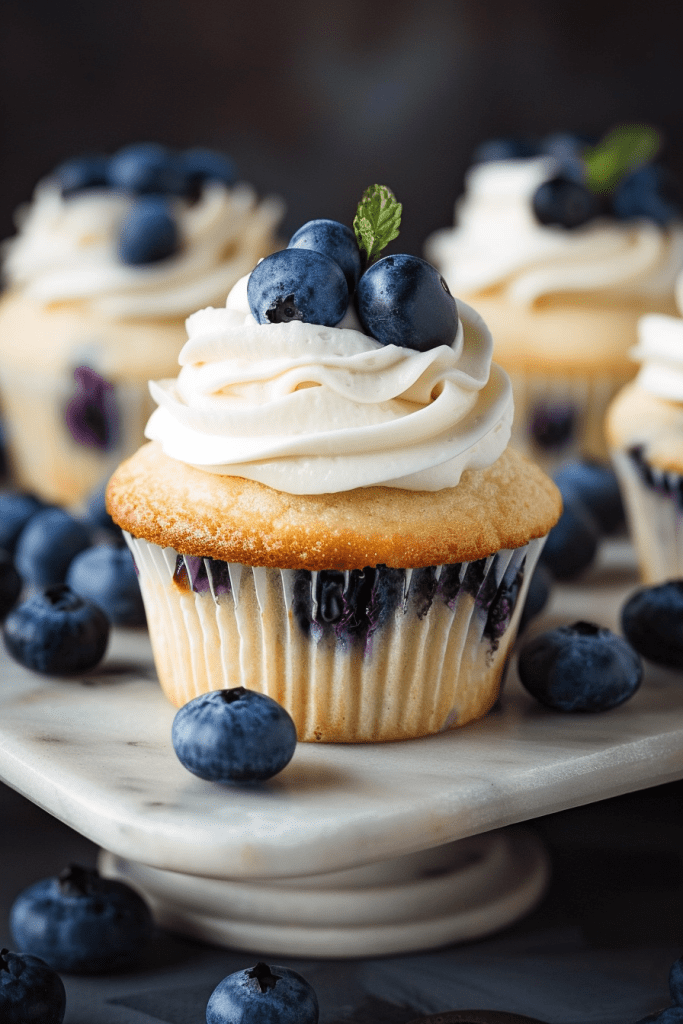 Blueberries n Cream Cupcakes