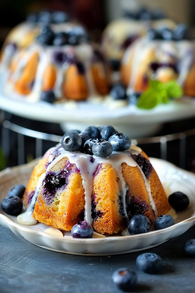 Blueberry Almond Mini Bundt Cake