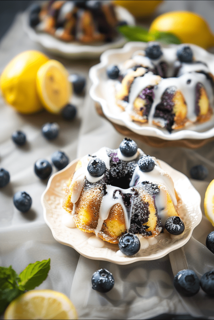 Blueberry Lemon Mini Bundt Cakes