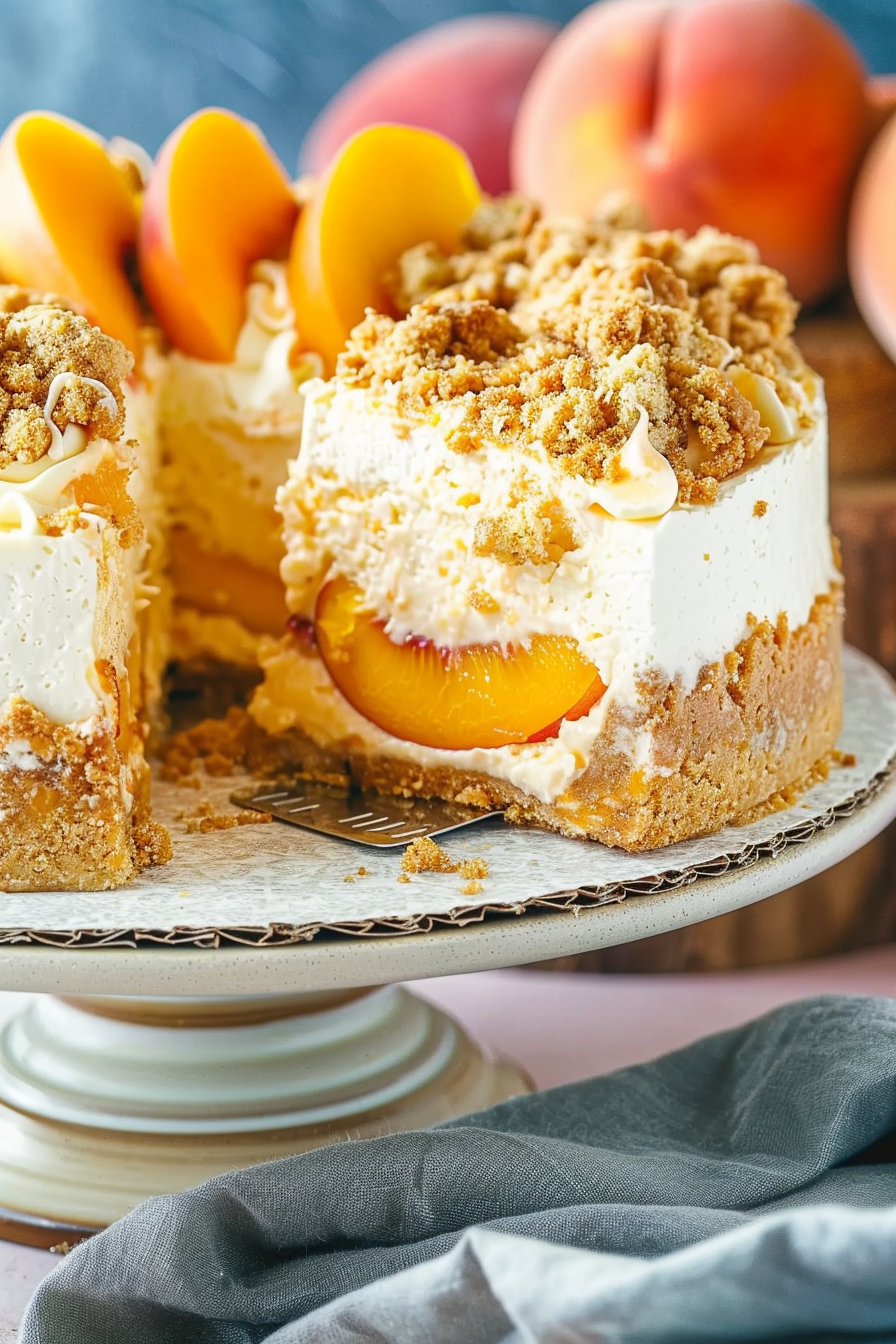 Bourbon Peach Streusel Cheesecake Recipe