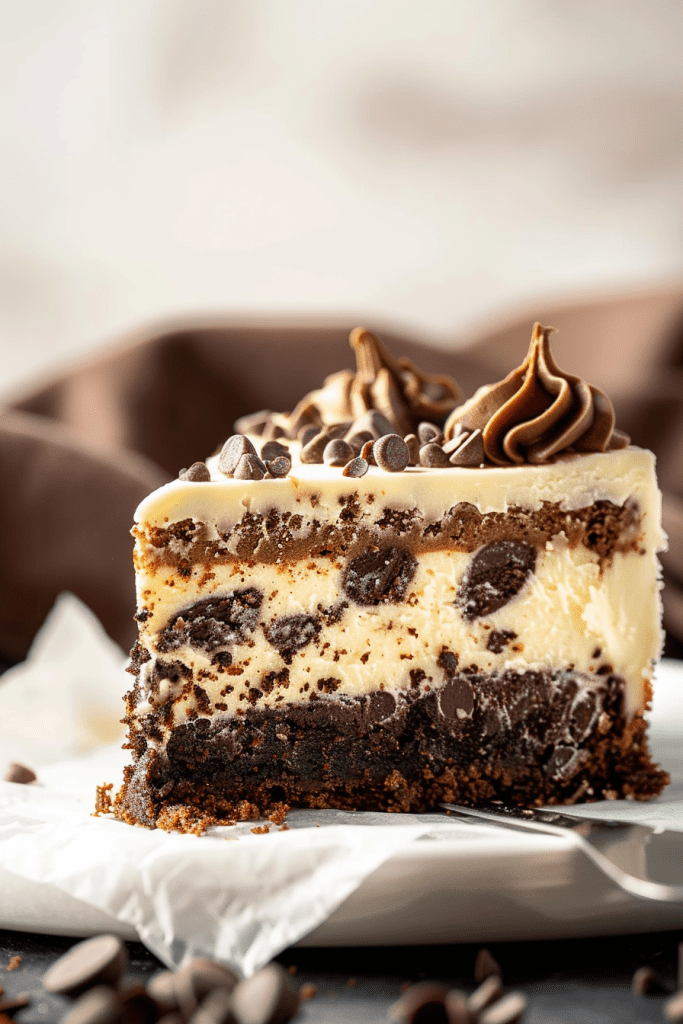 Brownie Bottom Cookie Dough Cheesecake