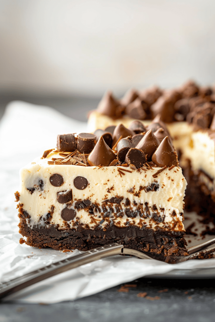 Brownie Bottom Cookie Dough Cheesecake