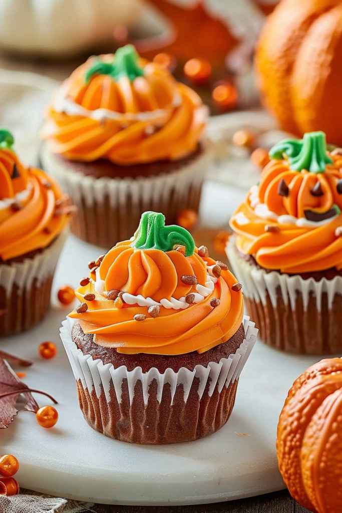 Buttercream Pumpkin Cupcakes