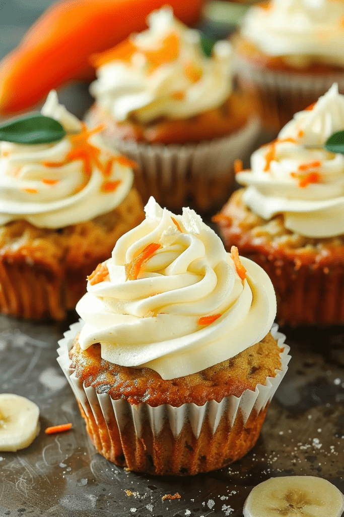 Carrot Cake Cupcakes with Cream Cheese Frosting