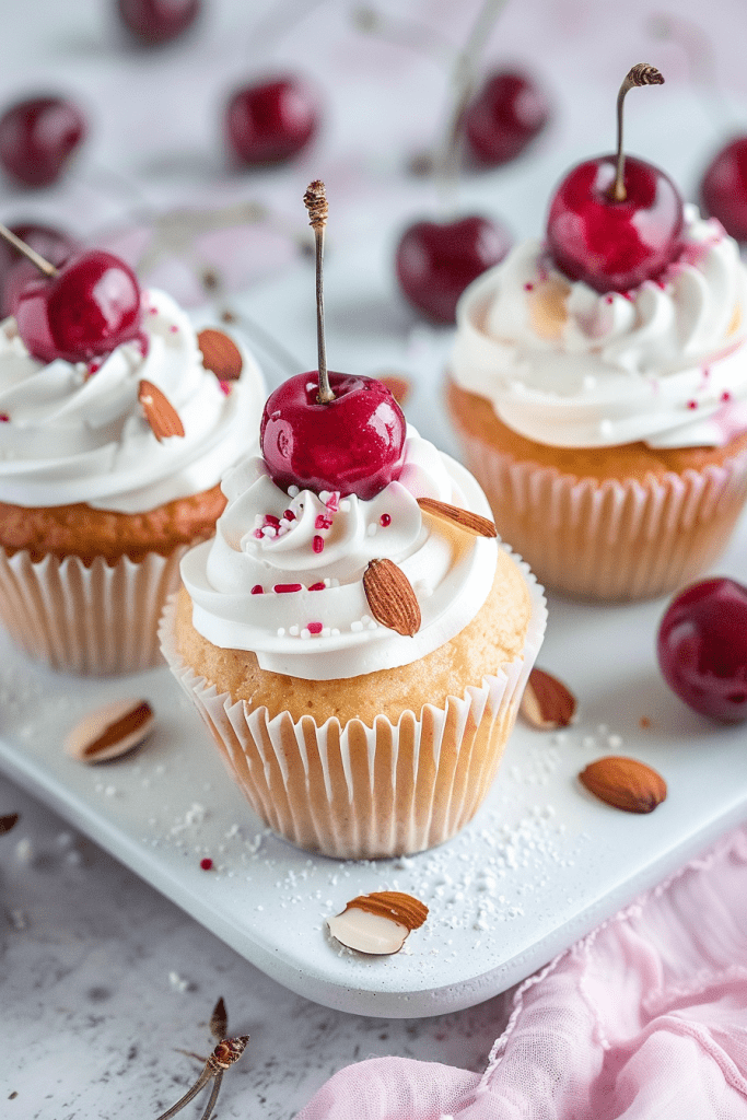 Cherry Almond Cupcake