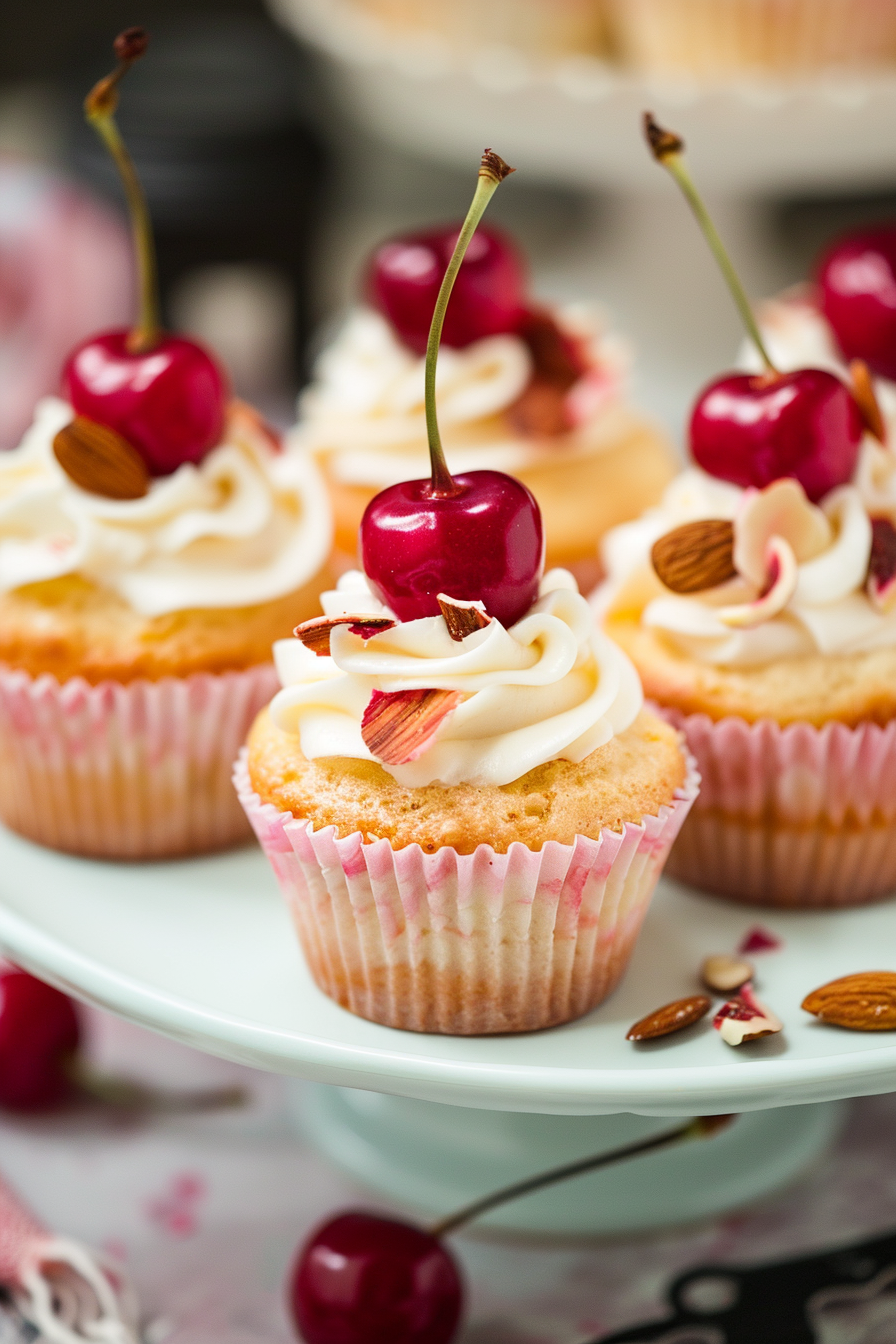 Cherry Almond Cupcakes Recipe