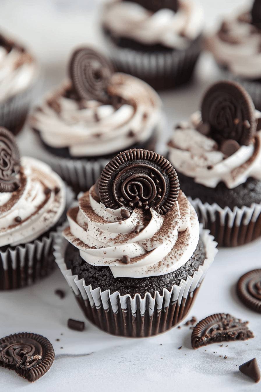 Chocolate Cookies and Cream Cupcakes Recipe