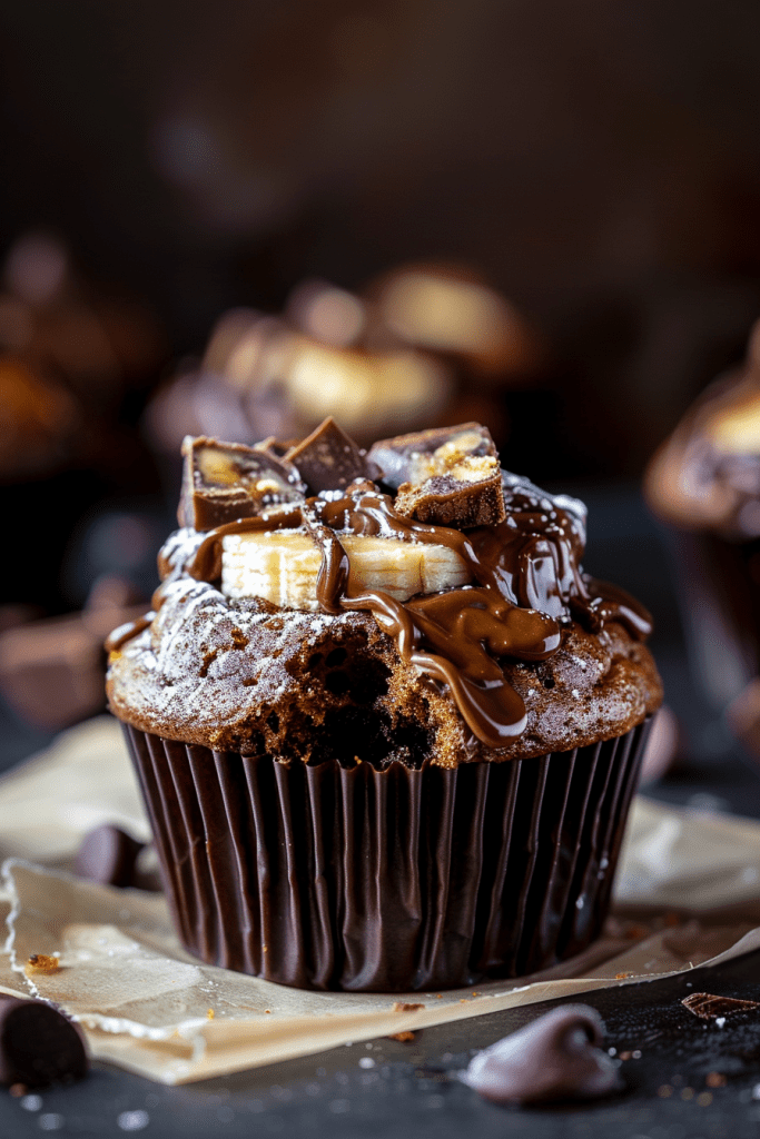 Chocolate Peanut Butter Banana Muffin