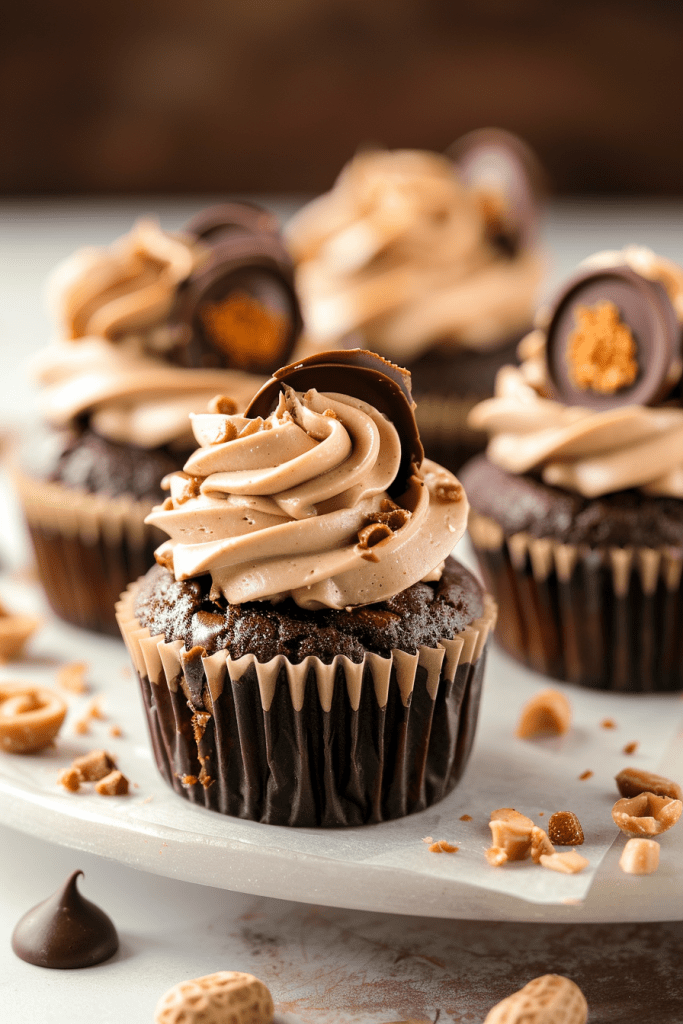 Chocolate Peanut Butter Mini Cupcakes