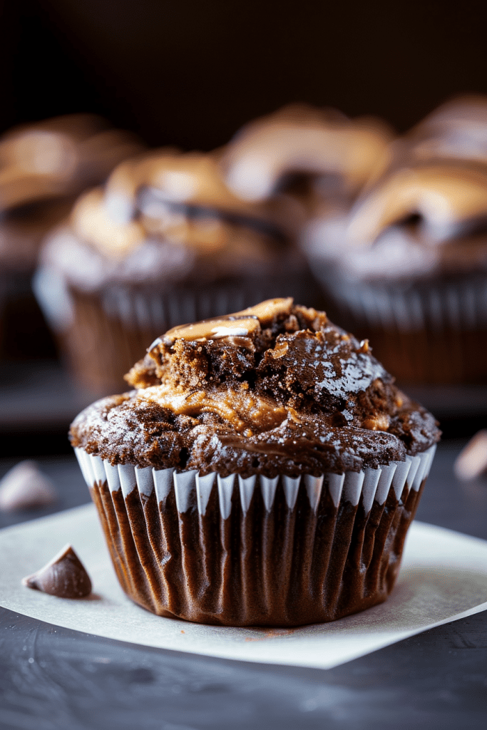 Chocolate Peanut Butter Swirl Muffins