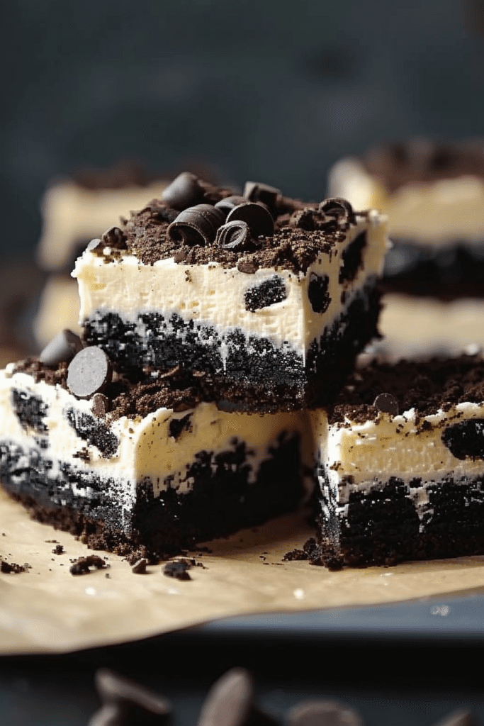 Cookies and Cream Cheesecake Bars