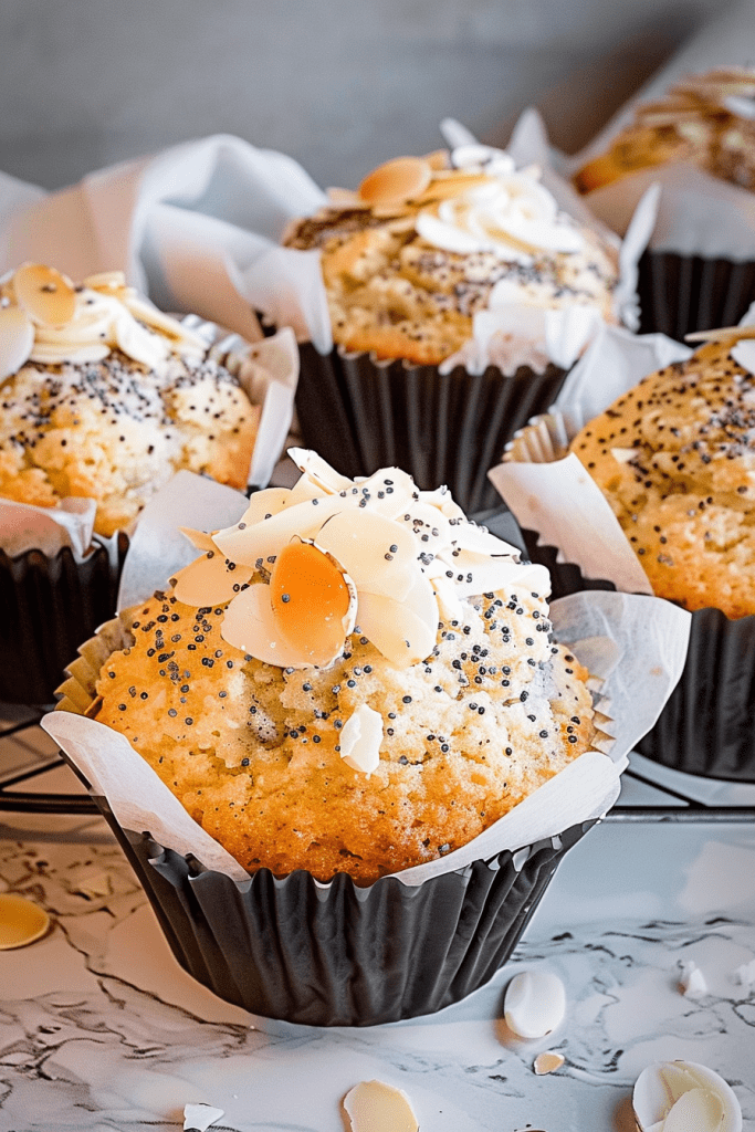 Cooling Almond Poppy Seed Muffins